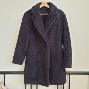 UNIQLO Sherpa Teddy Coat Mid-length Black size S great condition